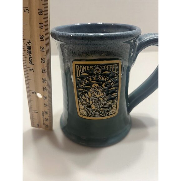 Bones Coffee Co. Salty Siren Ceramic Coffee Mug Dineen Pottery Mermaid Skeleton - Picture 3 of 3